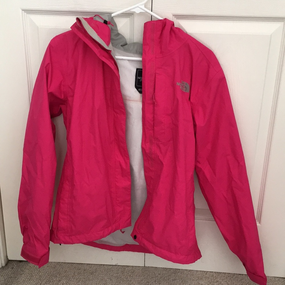 Pink North Face Rain Coat